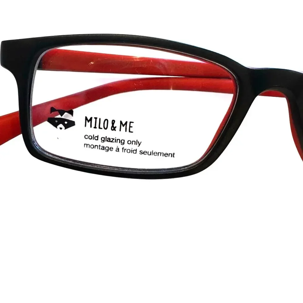 NEW Milo & Me Red and Black Rectangular Kids Glasses